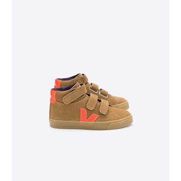 Kids' Veja ESPLAR MID SUEDE High Tops Brown | ZA 679PJJ